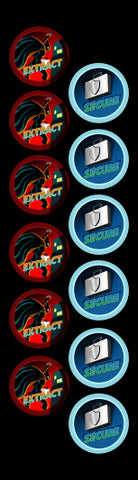 Full Set of Objective Tokens and Pay to Flip tokens for use with Marvel: Crisis Protocol