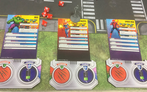 Damage and Power  Mini Dashboard 3 pack for use with Marvel: Crisis Protocol